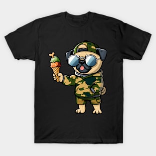 Cool Pug in Camo - Stylish Summer Design T-Shirt